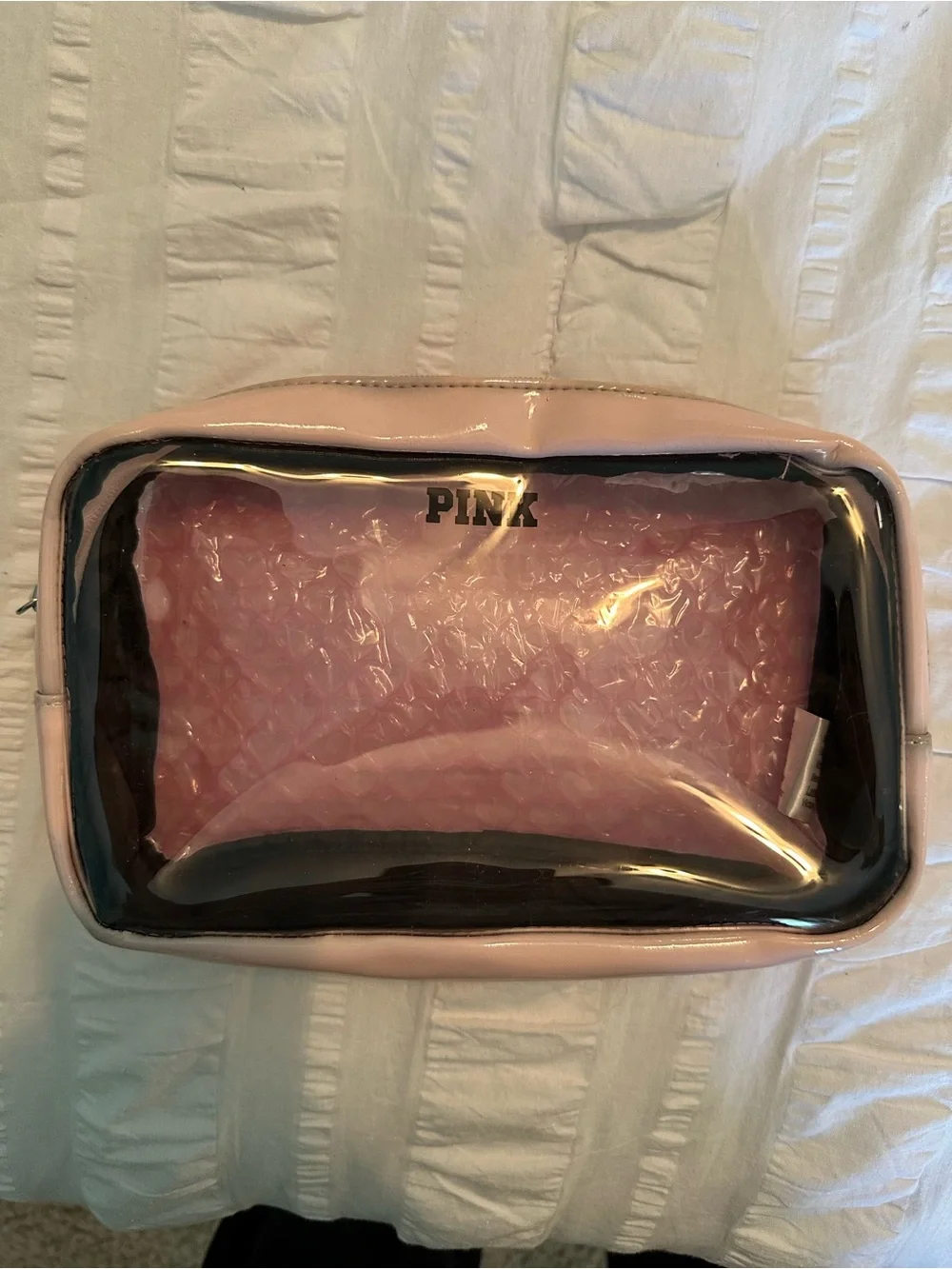 Victoria’s Secret PINK Bubble Heart Clear Beauty Cosmetic Bag